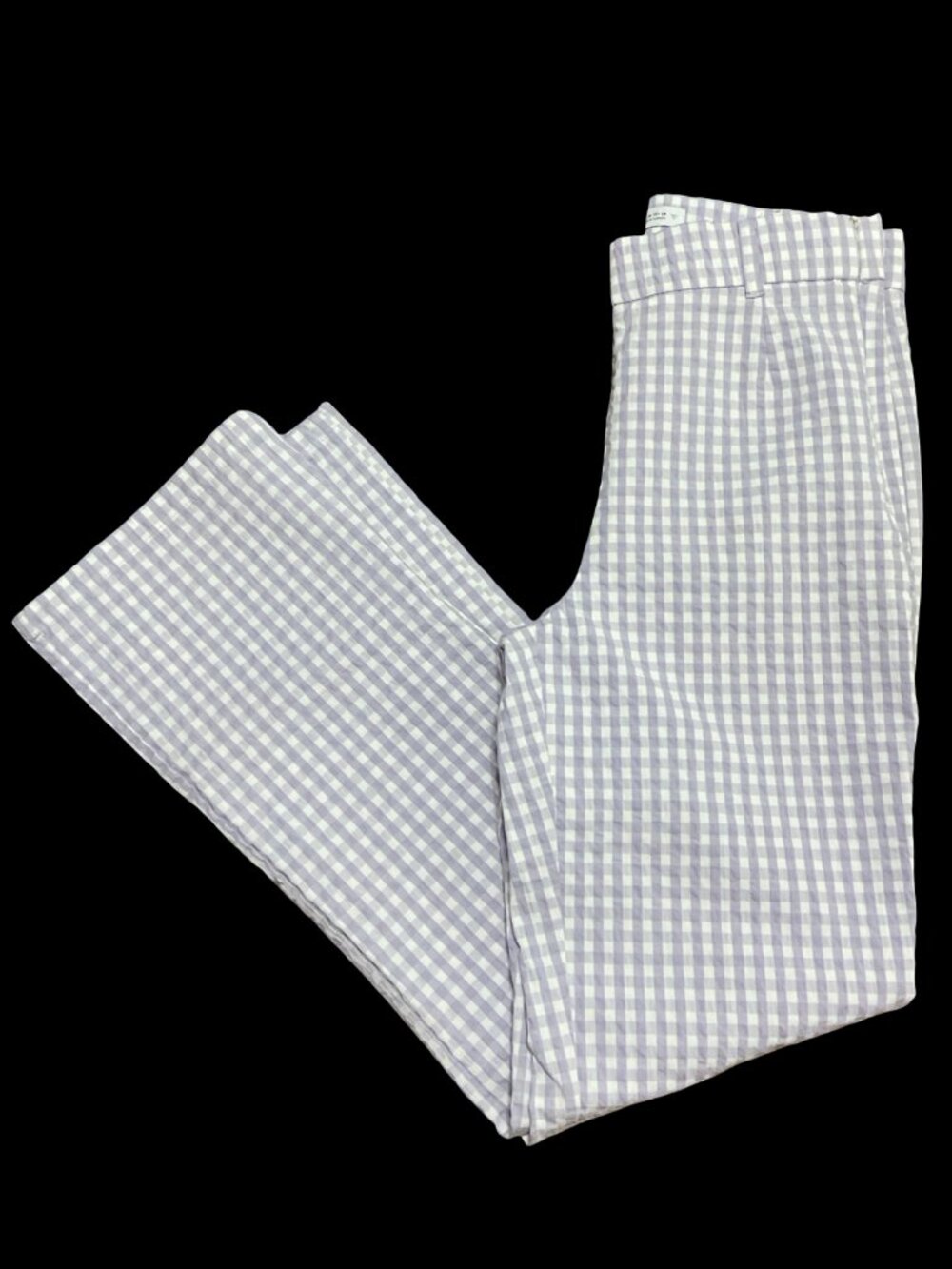 Purple/White Gingham Print Pants